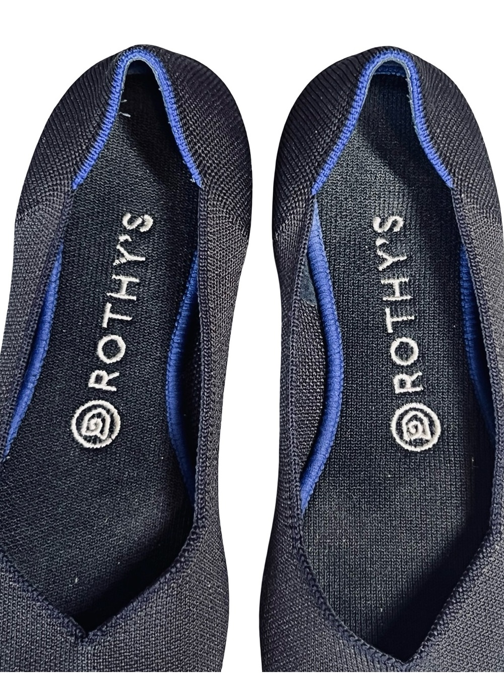 Rothy’s Women’s 7.5 Navy Blue Ballet Flats Solid Knit Round Toe Stretch Washable - Picture 7 of 10